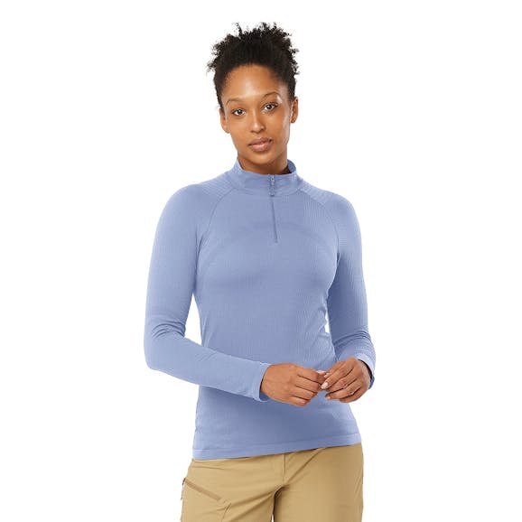 Salomon Essential Seamless Half Zip Base Shirt Dames All4running