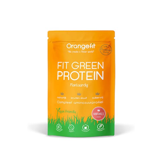 Orangefit Fit Green Protein Aardbei 25 gram Orangefit Fit Green Protein Aardbei 25 gram