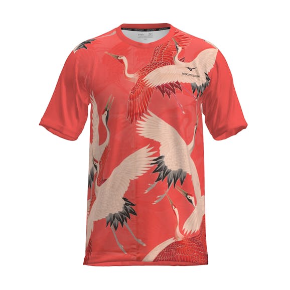 Mizuno Crane Graphic T-shirt Heren Mizuno Crane Graphic T-shirt Heren