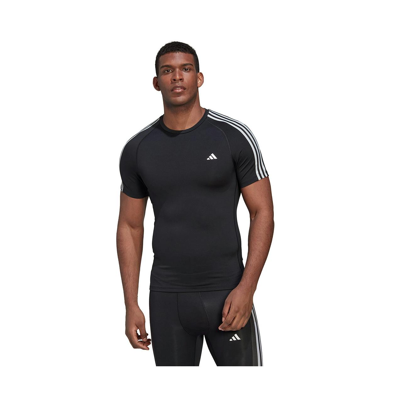 adidas TechFit 3 Stripes T shirt Heren All4running